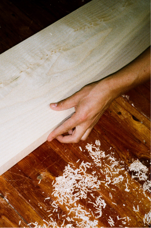 board passing through the thickness planer